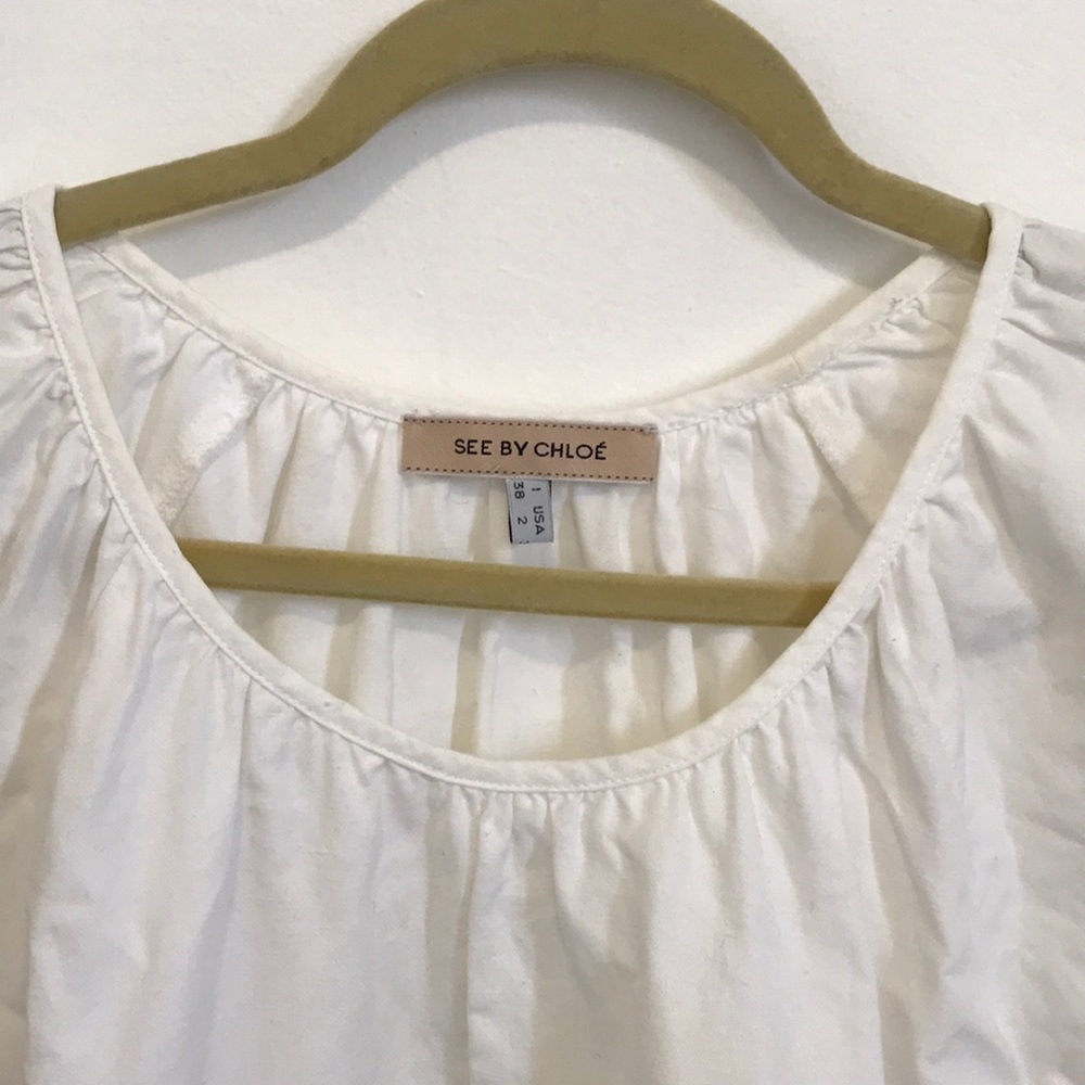 See by Chloé linen & cotton top w quarter sleeves - Picture 4 of 6